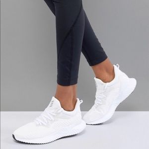 Adidas White Alpha Bounce Sneakers